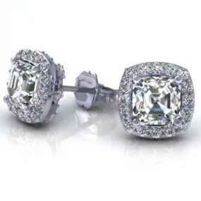 0.45-2.20 CT Round & Ascher Cut Diamonds - Stud Earrings