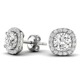 0.70-5.10 CT Round & Cushion Cut Lab Grown Diamonds - Stud Earrings