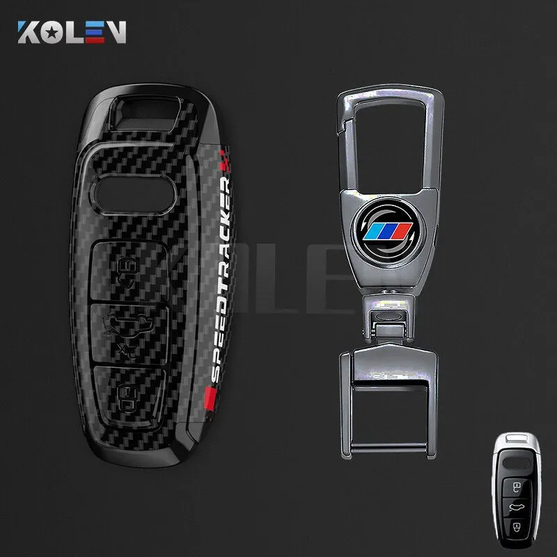 ABS Carbon Fiber Style Car Key Case Cover Shell Fob For A3 A4 A5 C5 C6 8P 8L B6 B7 B8 Q3 Q5 Q7 A6 A7 4M 8S B9 A8 Q8 C8 TT