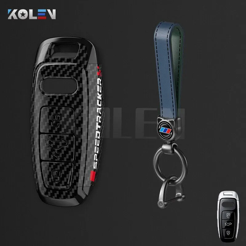 ABS Carbon Fiber Style Car Key Case Cover Shell Fob For A3 A4 A5 C5 C6 8P 8L B6 B7 B8 Q3 Q5 Q7 A6 A7 4M 8S B9 A8 Q8 C8 TT