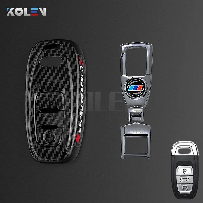 ABS Carbon Fiber Style Car Key Case Cover Shell Fob For A3 A4 A5 C5 C6 8P 8L B6 B7 B8 Q3 Q5 Q7 A6 A7 4M 8S B9 A8 Q8 C8 TT