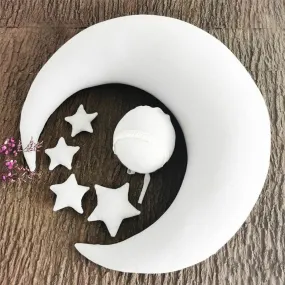 Babymoon Stars & Moon Posing Photography Props | White | 6 Pieces