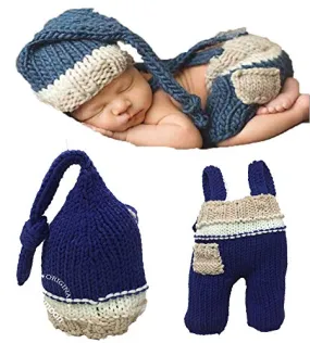 Babymoon Suspender & Tail Cap Newborn Photography Crochet Outfit Costume