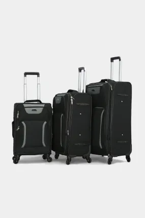 Black Embellished Trolley Set (3 Piece)