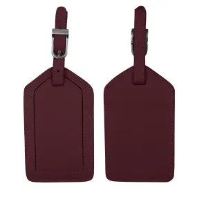 Eggplant Leather Luggage Tag