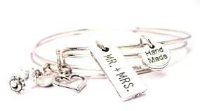 Mr And Mrs Tab Expandable Bangle Bracelet Set