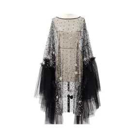 Pre Order:  Star Shower Ruffle Sheer Dress