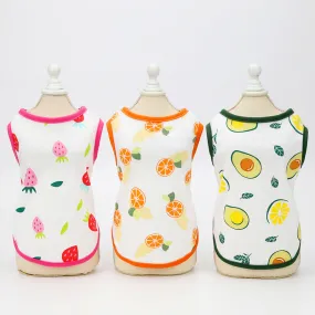 Summer cute fruit vest pet clothing for dogs and cats