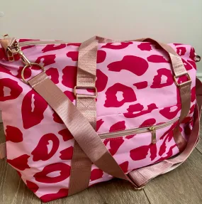 Take Me Away Pink Leopard Duffle Bag